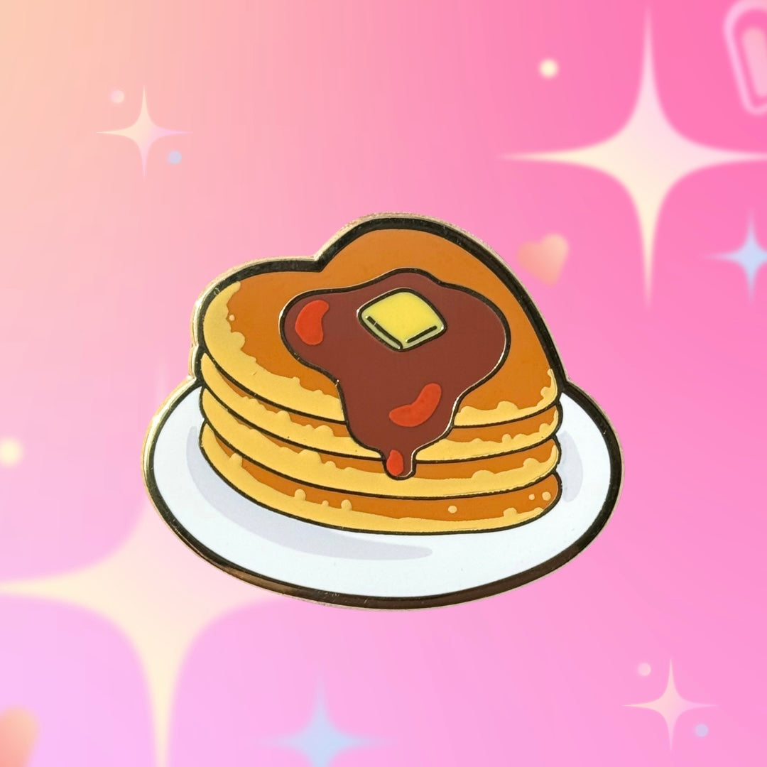 Heart Shaped Pancakes Enamel Pin