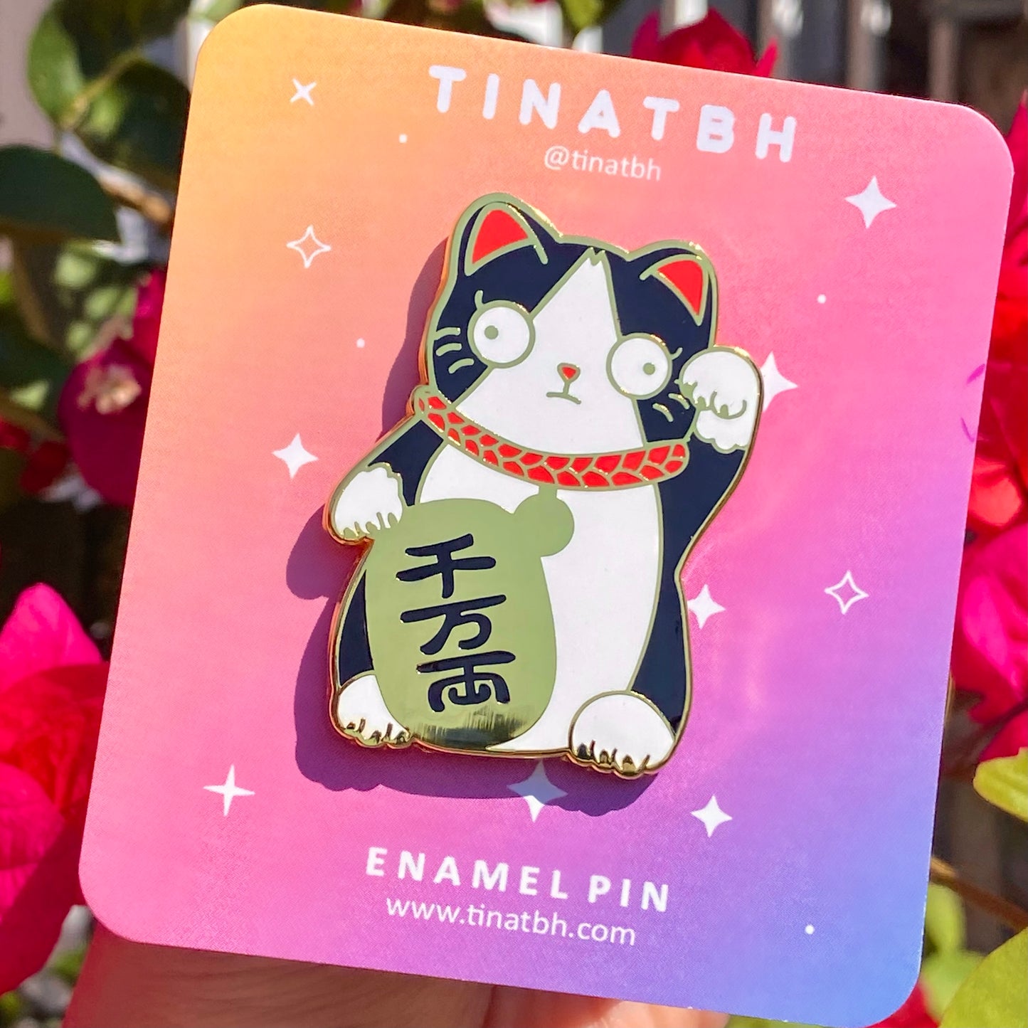 Lucky Cat Kuchi Kopi Enamel Pin